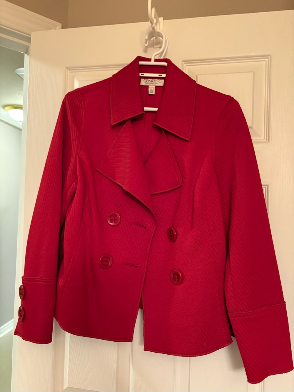 Conrad C Collection - Classic Red Women's Double-Breasted Jacket